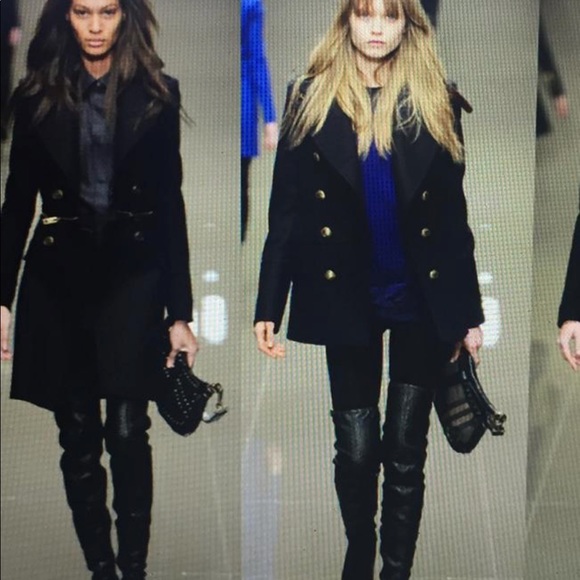 NWT RARE RUNWAY AUTHENTIC BURBERRY THIGH HIGH BLACK LEATHER BOOTS - Picture 3 of 14